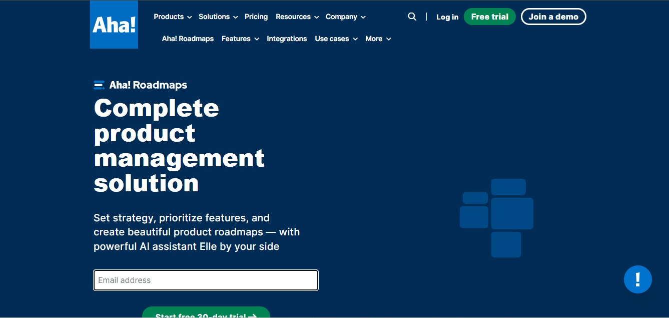 Aha! Roadmaps Homepage