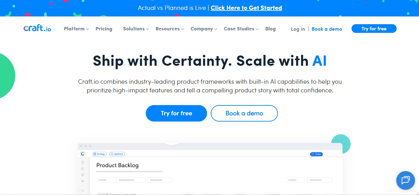 Craft io homepage