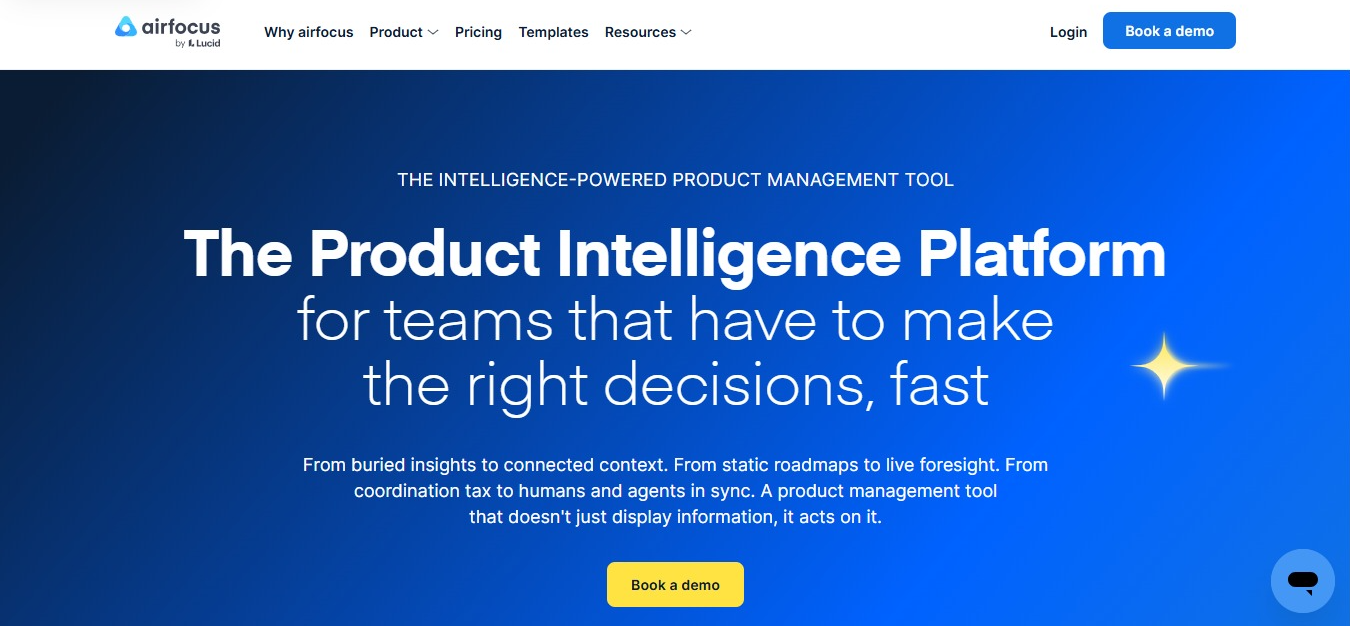 Airfocus by Lucid homepage