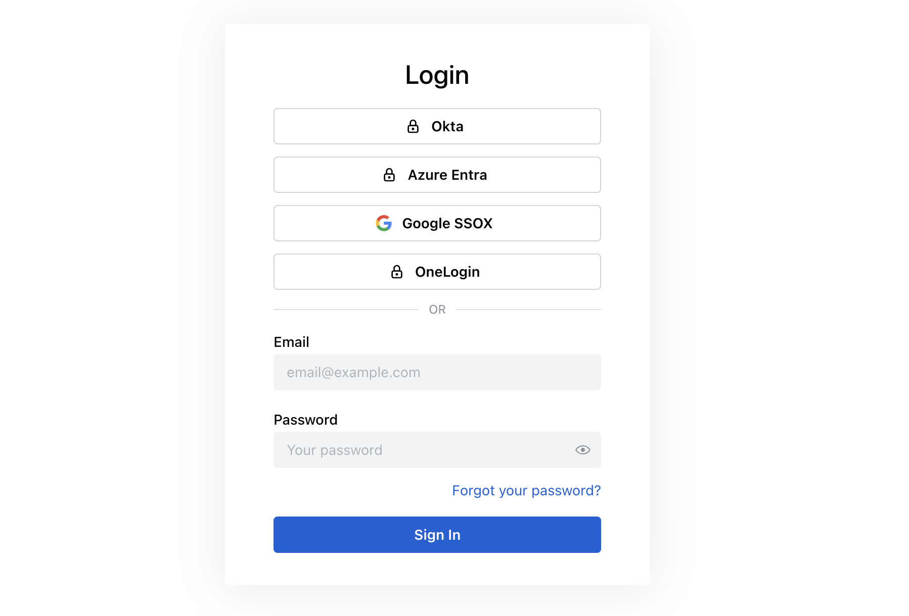 Enterprise SSO Login